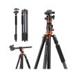 K&F Concept KF09 Series 2-in-1 Aluminum Multifunctional Camera Tripod Monopod Detachable 90  2.3m Transverse Center with Inverted & Overhead Shooting, 10kg Load, Twist Lock, 28mm Metal Ball Head for DSLR SLR, Mirrorless Camera | KF09-119 Online now