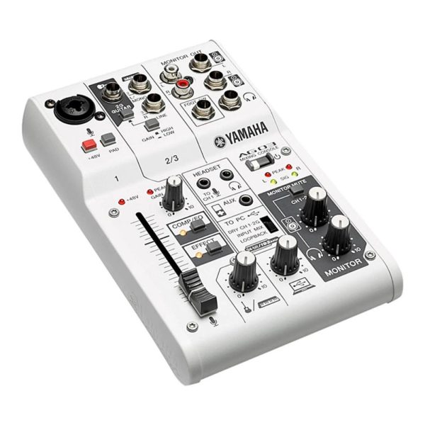 [CLEARANCE] Yamaha AG03 Multipurpose 3-Channel Audio Mixer Interface w  Recording and Playback, 1 Touch DSP Control Effects & XLR 3 Pin, 6.35mm 3.5mm TRS AUX, and RCA Connectors for Audio & Sound Production, Streaming Online Hot Sale