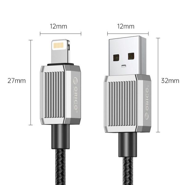 ORICO GQZ12 (1m   1.5m   2m) USB-A to Lightning Fast Charging Data Cable 5V 2.4A PD 12W, 480Mbps Transmission Rate, Nylon-Braided Zinc Alloy  for iPhone, iPad, Air Pods For Discount