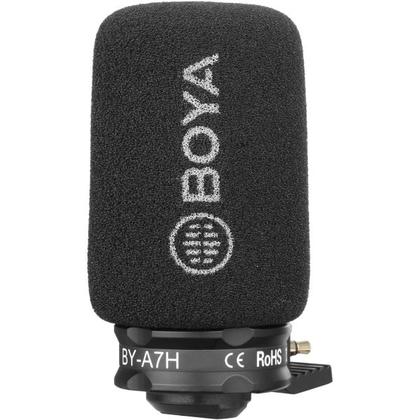 BOYA BY-A7H 3.5mm TRRS Mini Jack Plug-In Condenser Microphone with Carrying Pouch Case, Foam Windscreen, Omnidirectional Polar Pattern for High-Quality Recordings for iOS, Android, Smartphones Online Hot Sale