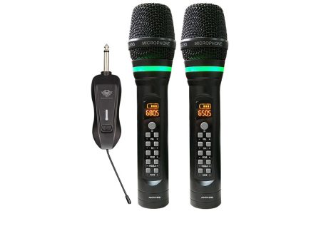 KEVLER AKM-58 Dual Portable Handheld Wireless Microphone with Built-in Battery, LCD Display, 50 Selectable Frequencies and Direct Master Adjustment Online Sale