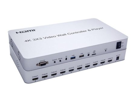 [CLEARANCE] ArgoX 4K 3x3 Video Wall Controller & Player HDMI Input with 9 HDMI Outputs, Multiple Splicing Methods, Supports 2-Way USB2.0 Input, 3.5mm Audio Input, SD Card Signal Input, U Disk, and IR Control | HDVW3X3-M Discount