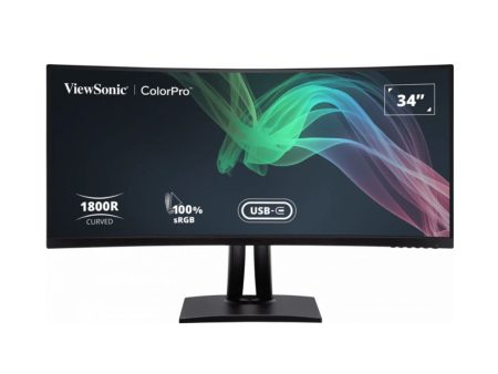 ViewSonic VP3481a ColorPro 34  WQHD 3400 x 1440 100Hz HDR10 VA Ultra-Wide Display Monitor with AMD FreeSync, Blue Light Filter, HDMI 2.0, USB-A, USB-B, USB-C 90W PD, Ethernet LAN Port for PC & Desktop Computer - Supports Windows & macOS Hot on Sale