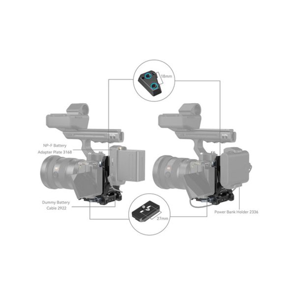 SmallRig Compact V-Mount Battery Mounting Plate System with Arca-Swiss QR Quick Release Plate, 90 Degree Rotating Plate and 15mm Rods with Chest Support for SmallRig VB50   VB99, Sony Alpha, Canon EOS and Panasonic Lumix Series DSLR   Mirrorless Camera Supply