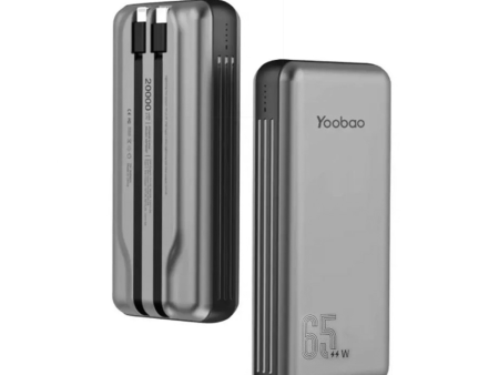 Yoobao LC6 65W 20000mAh Portable Powerbank PD20W Power Delivery Quick Charge with Built-in 22.5W Two-Way Type C and Lightning Cable | LC6-65W Online Hot Sale