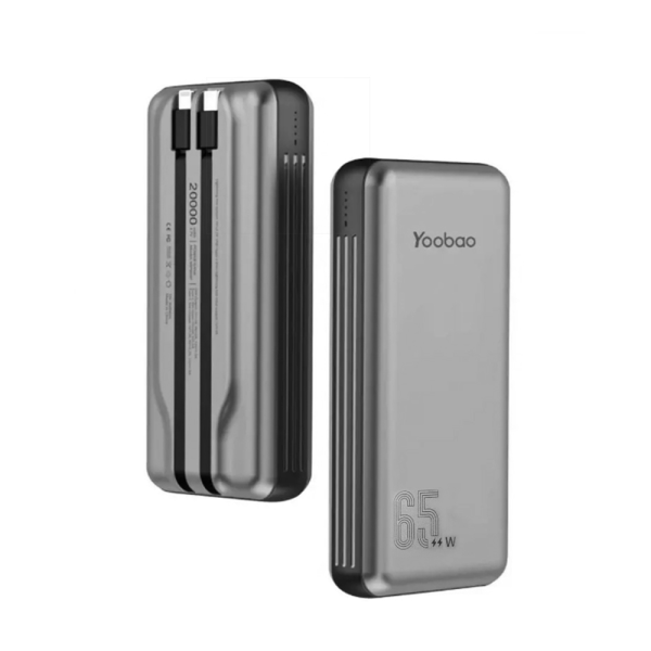 Yoobao LC6 65W 20000mAh Portable Powerbank PD20W Power Delivery Quick Charge with Built-in 22.5W Two-Way Type C and Lightning Cable | LC6-65W Online Hot Sale