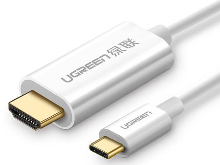 UGREEN 4K 30Hz USB Type C to HDMI Male Gold-Plated Video Audio Sync Cable 1.5 Meters with Multiple Diplay Mode, Plug and Play for Laptop, HDTV, Monitor, Projector (1.5M) (White) | 30841 For Cheap