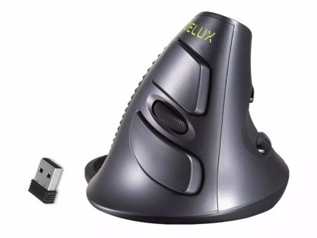 Delux M618GX Wireless Optical Ergonomic Vertical Mouse 2.4GHz with Silent Click, 1600 DPI, USB Nano Receiver, and 6 Buttons for Windows XP 7 8 10 Sale