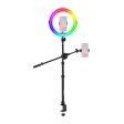 Vijim by Ulanzi 11  RGB Ring Light Multifunction Tripod   C-clamp Stand and Phone Holder with 68  Extendable Overhead Arm for Live Streaming, Photography, Video |  K15, K16 For Sale