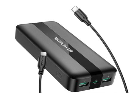 RAVPower 20000mAh PD Fast Charging 20W Power Bank with 3-Ports Portable Battery Charger and USB - C Cable | RP-PB235 Hot on Sale