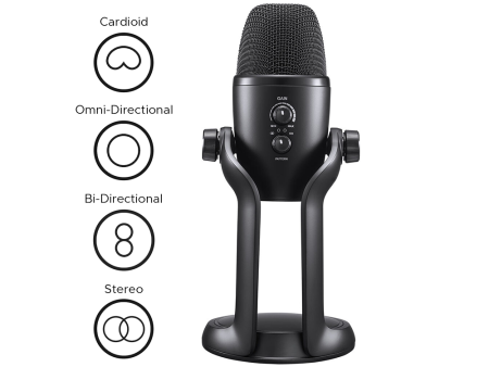 Godox uMic 82 USB Condenser Microphone with 4 Pick-Up Patterns with Three Capsule Array, Mic Gain Knob, Mute Button, 3.5mm AUX, USB Type-C Port for Live Streaming, Recording and Interview | uMic82 Online now