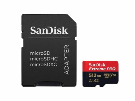 SanDisk Extreme Pro 512GB Micro SD Card SDXC A2 UHS-I V30 Class 10, Up to 200Mbps and 140Mbps Read and Write Speed with Adapter for Android Smartphone and Cameras | SDSQXCD-512G-GN6MA For Cheap