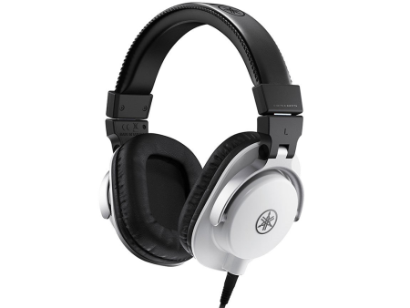 [CLEARANCE] Yamaha HPH-MT5 Stereo Studio Monitor Circumaural Headphones with 40mm CCAW Drivers, Reversible Earcups, and Detachable Male to Male 3.5mm AUX Cable for Audio Production (White) For Discount