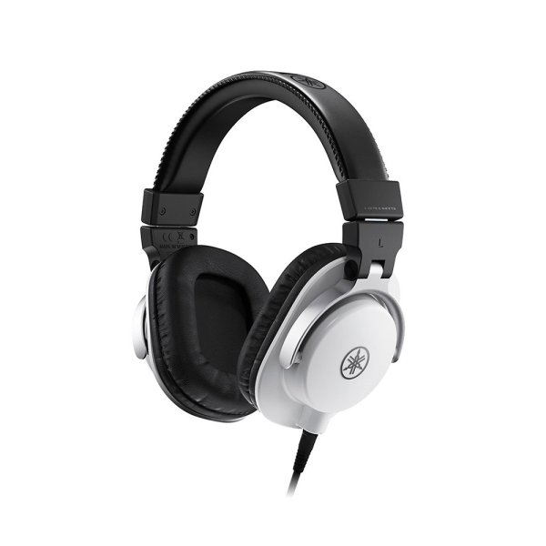 [CLEARANCE] Yamaha HPH-MT5 Stereo Studio Monitor Circumaural Headphones with 40mm CCAW Drivers, Reversible Earcups, and Detachable Male to Male 3.5mm AUX Cable for Audio Production (White) For Discount