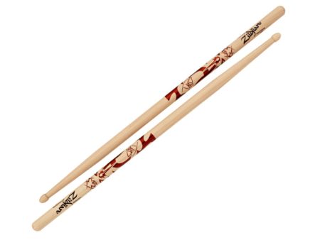 Zildjian ZASDG Dave Grohl Artist Series Signature Drumsticks with Two-Color Art Tattoo Design for Drums and Percussion Online Hot Sale