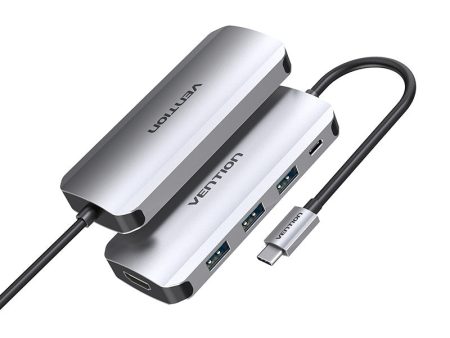 [CLEARANCE] Vention 5 in 1 USB Type C Hub with 4K HDMI Output, 5Gbps USB 3.0 Ports, & Fast Charging USB-C Power Delivery Adapter Dock | THFHB, TODHB Cheap