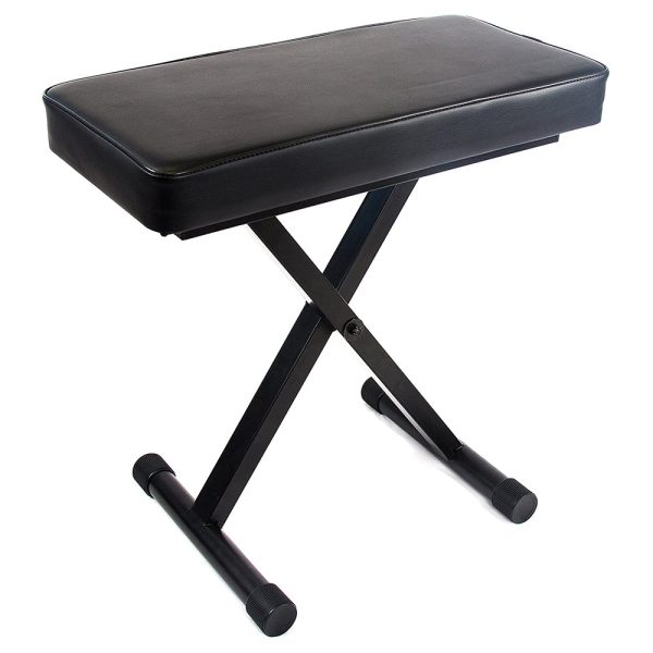 Surelock KB01 Adjustable Piano Chair Stool with Collapsible Foldable Cross Base and Foam Padding Online now