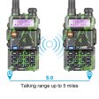 BaoFeng UV-5R (Single & Set of 2 3 4) Walkie-Talkie Dual-Band VHF UHF Transceiver 5W PC Programmable Two-Way Radio with 128 Store Channels, 136-174 400-520MHz Frequency Range, 5km Max. Talking Range, Clear Voice Output (Green) Online Hot Sale