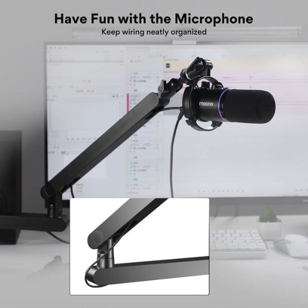 Maono BA92 Microphone Suspension Boom Arm Stand Aluminium Alloy 360 Degree Joint for Podcast, Vocal Studio Recording Discount