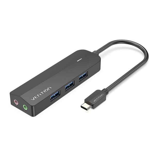 Vention 6 in 1 USB Type-C Hub Mix Sound Card with Micro USB Charging Power Supply 3 USB 3.0 Ports 5Gbps Transfer Speed and 2 3.5mm Audio Jack for PC, Mobile, Tablet, and Consoles | TGQBB For Discount