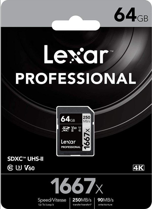 Lexar Professional High Speed 1667x UHS-II 64GB SDXC Card LSD64GCB1667 Discount