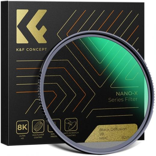 [CLEARANCE] K&F Concept Black Mist 1 8 Density Nano-X Series Black Diffusion Lens Filter with Special Effects and Ultra Clear Multi-layer Coating (Available in 37mm, 40.5mm, 43mm, 46mm, 49mm, 52mm, 55mm, 58mm, 62mm, 67mm, 72mm, 77mm and 82mm) For Cheap