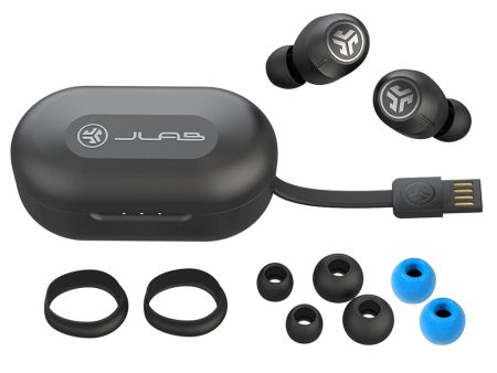 JLab JBuds Air ANC True Wireless Earbuds Active Noise Cancellation with Bluetooth 5.2, Dual Connect, Customs 3 EQ Sound (Black) Online Sale