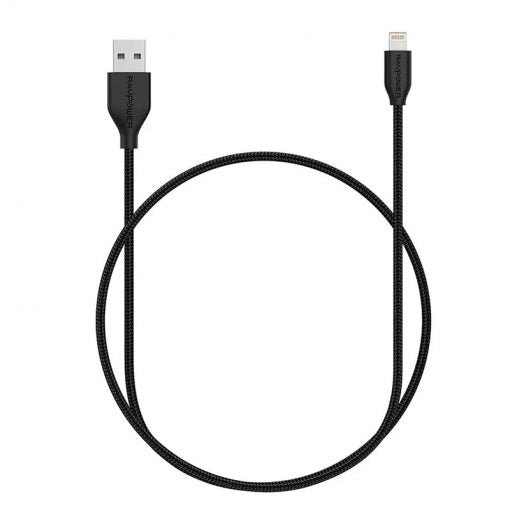 RAVPower USB-A to Lightning Cable Kevlar Braided Black Nylon Cord (0.9M   3ft) | RP-CB019 | For Discount