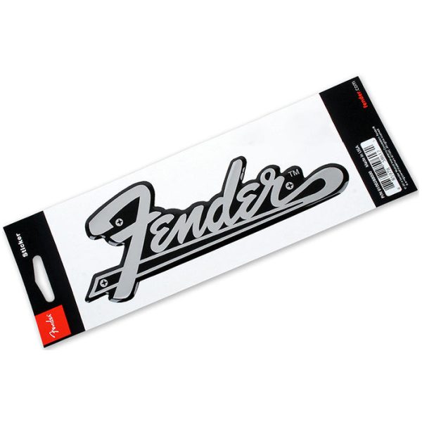 Fender Silver Metallic Amp Logo 3D Sticker for Guitars Amplifier Case For Cheap