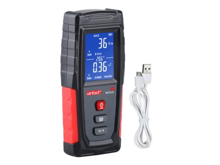 Wintact WT3121 Digital EMF Electromagnetic Radiation Detector Tester Meter with 3.5-inch Backlit Monochromatic LCD Display, Audible and Visual Alarm Cheap