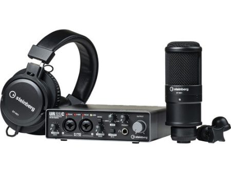 [CLEARANCE] Steinberg UR22C Recording Bundle Pack Desktop Audio Interface with 2x2 USB Gen 3.1 I O, ST-H01 Studio Monitor Headphones and ST-M01 Condenser Studio Microphone for Studio and Home Recording Hot on Sale