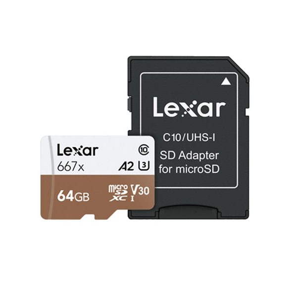 [CLEARANCE] Lexar Professional 667x Class 10 microSD Card with 100Mb s and 90Mb s Read and Write Speed (Adapter Included) (64GB) | LSDMI64GB667A Online now