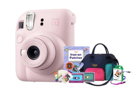 Fujifilm Instax Mini 12 CITY POP Edition Package Instant Camera Bundle Pack with Mini Glossy Film 10s, Water-Repellent Sling Bag, Iron-on Patch, Camera Strap, Film Cassette Case, Film Keychain Online Hot Sale