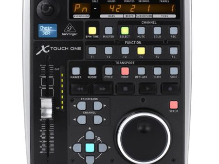 Behringer X-TOUCH ONE Universal Comprehensive Control Surface with 9 Touch-Sensitive 100mm Motorized Faders, 6 Function Keys, 2-port Powered USB Hub, Jog Wheel Encoders, Footswitch Connector, Supports HUI & Mackie Control Online