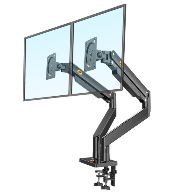 NB North Bayou G32 22 - 32  with 15Kg Max Payload Heavy Duty Dual VESA Monitor Desk Mount Stand  and Gas Strut Full Motion Swivel Double Arm with USB Port for LCD LED TV Television For Cheap