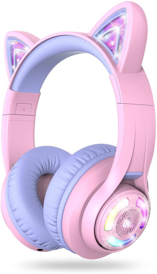 iClever BTH13 Bluetooth 5.0 Headphones with 3 setting Volume Limiter Features and up to 45H Playtime for Kids 3-16yrs old C04-2083N-01 For Discount