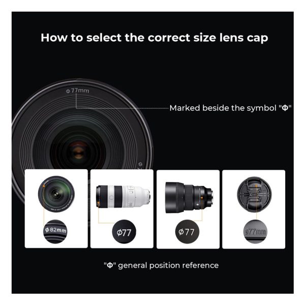 K&F Concept 3pcs Set Replacement Center-Pinch Camera Lens Cap with Lens Cap Keeper & Microfiber Cleaning Cloth for DSLR SLR & Mirrorless Camera | 37mm 40.5mm 43mm 46mm 49mm 52mm 55mm 58mm 62mm 67mm 72mm 77mm 82mm Hot on Sale