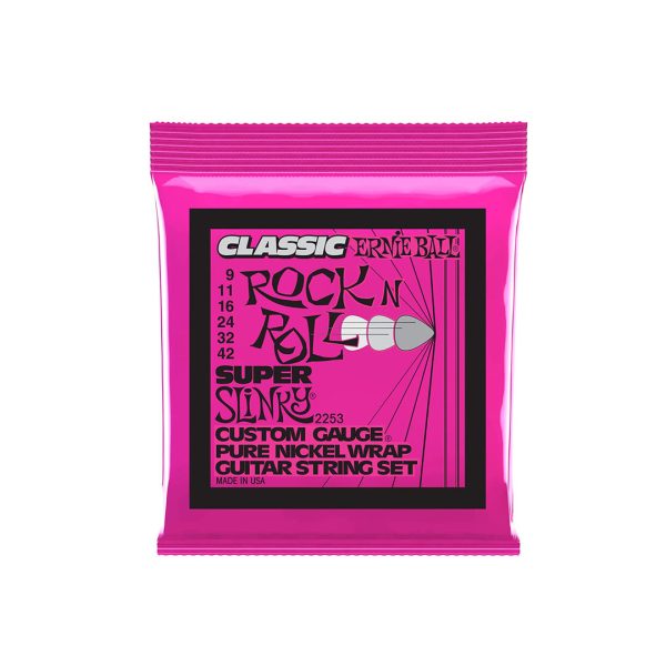 Ernie Ball Super Slinky Bright Gauge Classic Rock N Roll Pure Nickel Guitar Strings Set (.09-.042mm) | 2253 For Discount