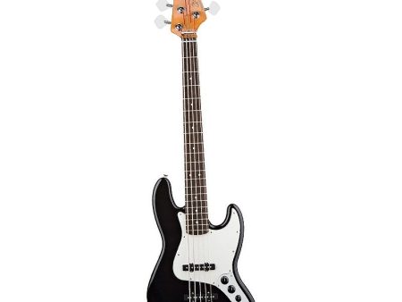 SX SJB62+ JB 62 Series Vintage 5-String Jazz Bass Guitar with 20 Frets, SS Pickup, Single Coil, Rosewood Fretboard, Tone & Volume Control (Black) Hot on Sale