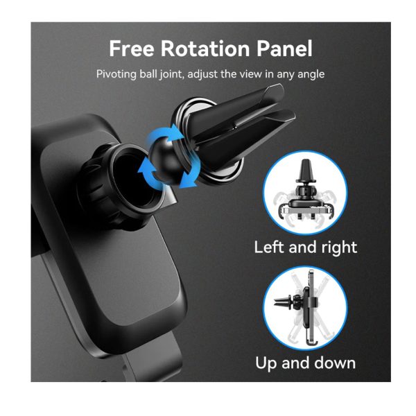 [CLEARANCE] Vention Car Phone Mount Auto-Clamping for Air Vent With Duckbill Clip Square   Fashion Type (Black) | KCLB0, KCTB0 Discount