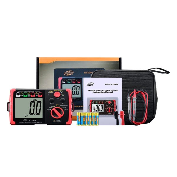 [CLEARANCE] Benetech GT5307A Insulation and Continuity Tester (Battery Included) with Electrical Multimeter, Testing Probes & Leads for Wire Resistance, Circuit Conductor, Motor Windings, Electrical Components Supply