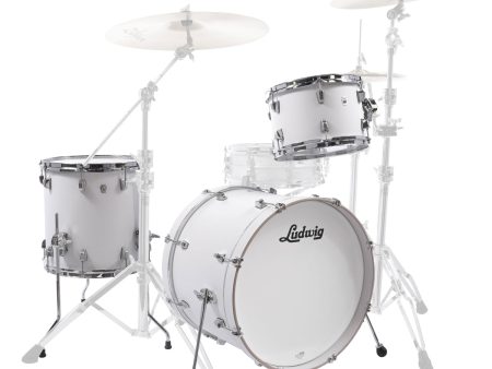 Ludwig L26223TX NeuSonic 3-Piece Shell Pack Bass Drums with 12  Tom, 16  Floor Tom, and 22  Drum Set (Aspen White) For Sale