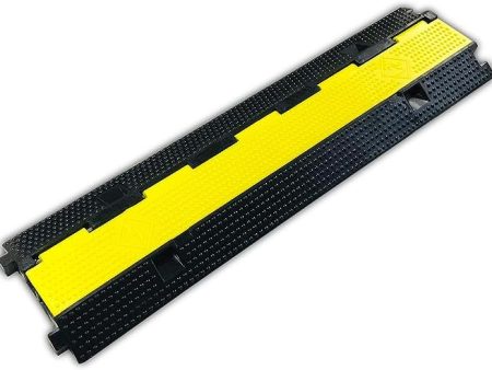 Pxel CR-2C Flip-Open Heavy Duty Cable Hose Rubber Protector Ramp (10 x 40 ) Floor Cord Cover with 2-Channel Track and Anti Slip Surface for Cables and Wires Online now