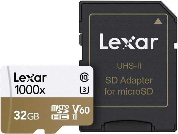 [CLEARANCE] Lexar Professional 32GB 1000x MicroSDHC UHS-II Memory Card with SDCard Adapter LSDMI32GCB1000A on Sale