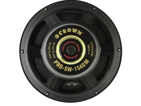 [CLEARANCE] Crown 400W 15  Professional Subwoofer Speaker with 50Hz-1.8KHz Frequency Response, 94dB Sensitivity Level, 60.5mm Voice Coil, Max 8 Ohms Impedance (PRO-SW-1540M) Cheap