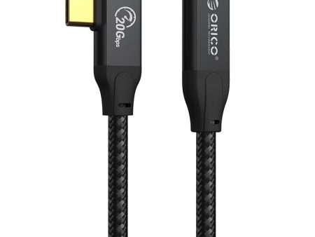 ORICO CLY32 (0.5m   1m) USB Type C 3.2 Gen2 Right Angle Extension Cable with 20Gbps High-Speed Transmission Rate, PD 100W 4K 60Hz UHD Video, USB-C Male to USB-C Female, Aluminum Alloy for Smartphones, MacBook, Tablet, PC, Switch, Projector Online