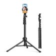 UGREEN LP337 3-Section Foldable Aluminum Tripod with Integrated Phone Mount and 170cm Max Height for Smartphones and Cameras | 90235 Fashion