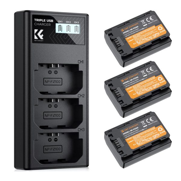 K&F Concept LP-E6NH (3-Pack) 2250mAh Rechargeable Camera Battery and Triple Slot Charger Kit with USB Type-C   Micro B Input Fast Charging Ports for Canon EOS 90D 80D 70D 5D Mark II III IV 5DS SR 6D R5 R6 R6 II R7 LP-E6 LP-E6N Digital Cameras For Cheap