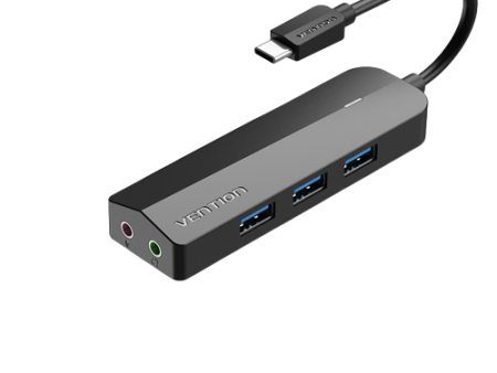 Vention 6 in 1 USB Type-C Hub Mix Sound Card with Micro USB Charging Power Supply 3 USB 3.0 Ports 5Gbps Transfer Speed and 2 3.5mm Audio Jack for PC, Mobile, Tablet, and Consoles | TGQBB For Discount