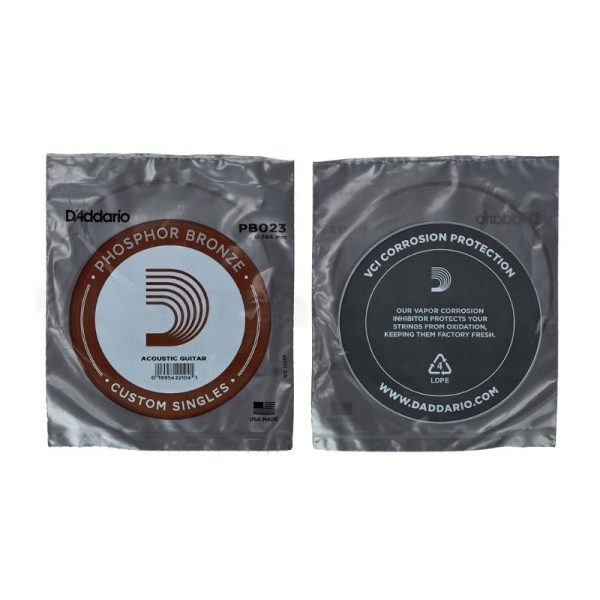 D Addario PB023 Phosphor Bronze Single Acoustic Guitar String Round Wound with Ball End (0.023    0.584mm) Sale